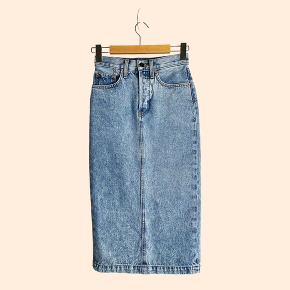 Wardrobe NYC Denim Midi Skirt - Picture 1 of 6